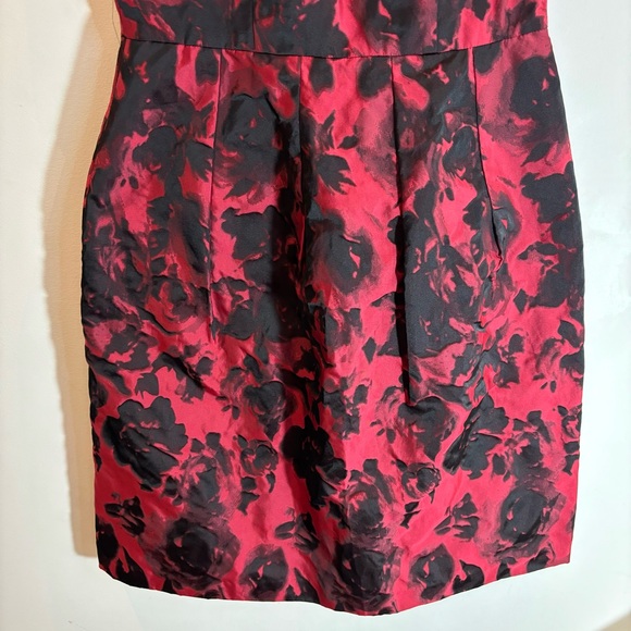 TALBOTS SZ 4 Fitted Pleated Bodice Gathered Skirt Rose Pattern Lined Dress NEW - Picture 4 of 13